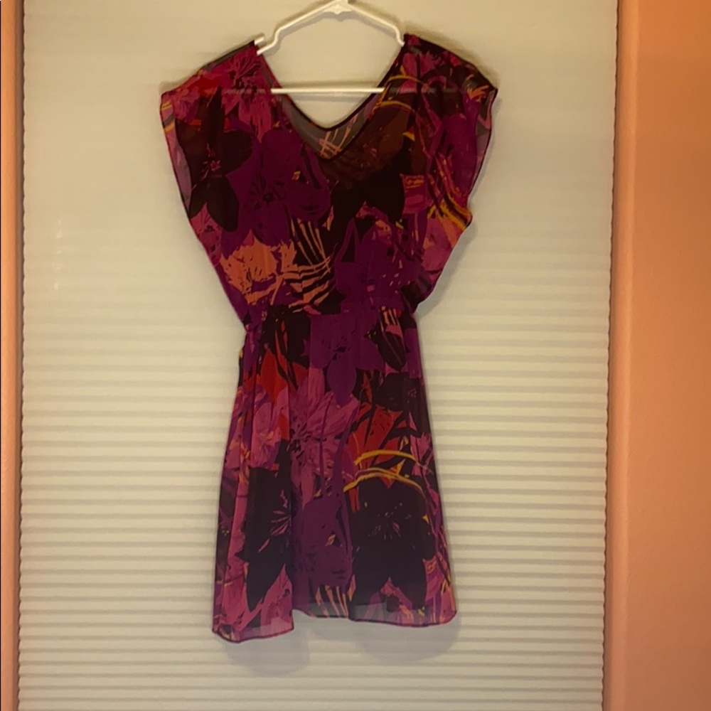 Express Float Multi Floral Dress - image 1